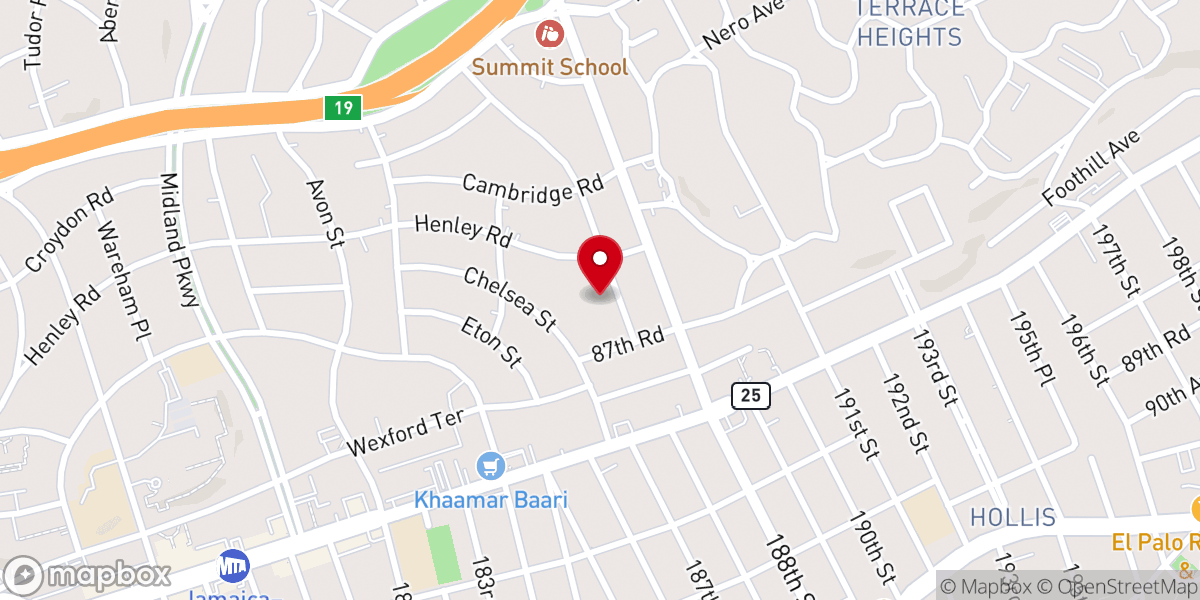 Map showing location of NY Church