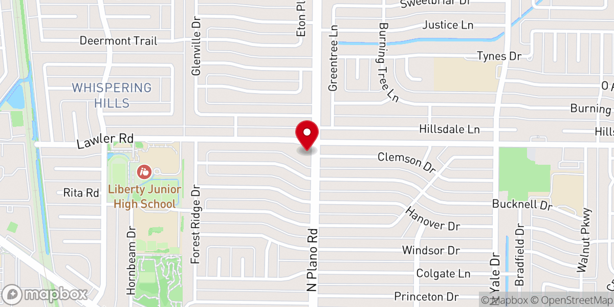 Map showing location of Good News Dallas Church