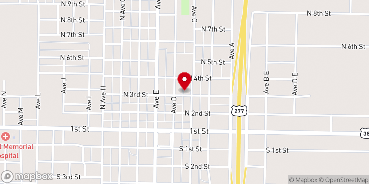 Map showing location of Greater Independent Baptist Church