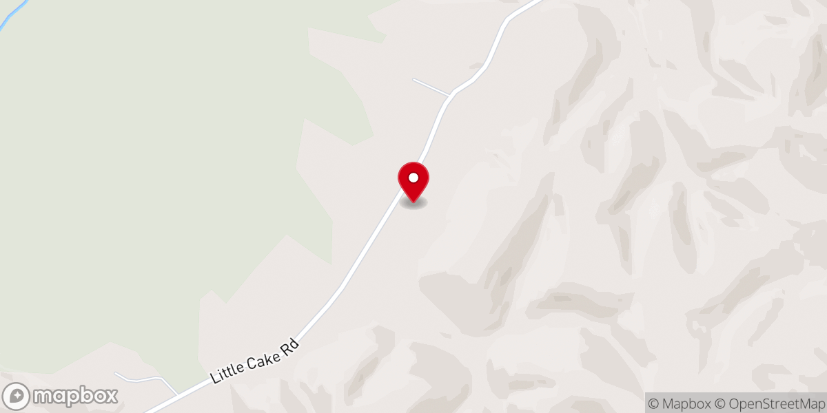 Map showing location of Little Cake Church