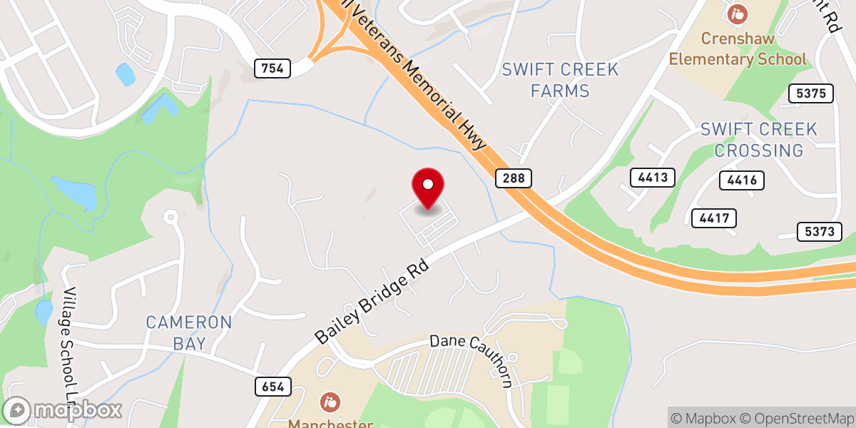 Map showing location of Cloverhill Church