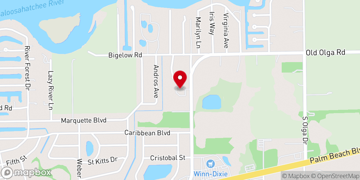 Map showing location of Bethlehem Lutheran Church