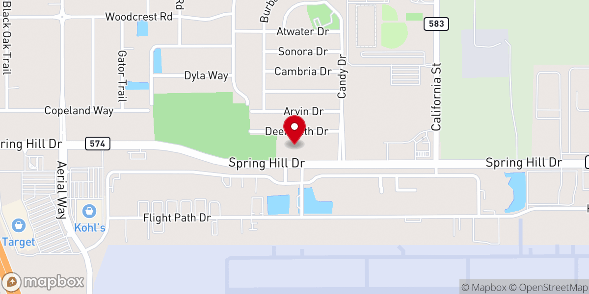 Map showing location of Spring Hill Bible Church