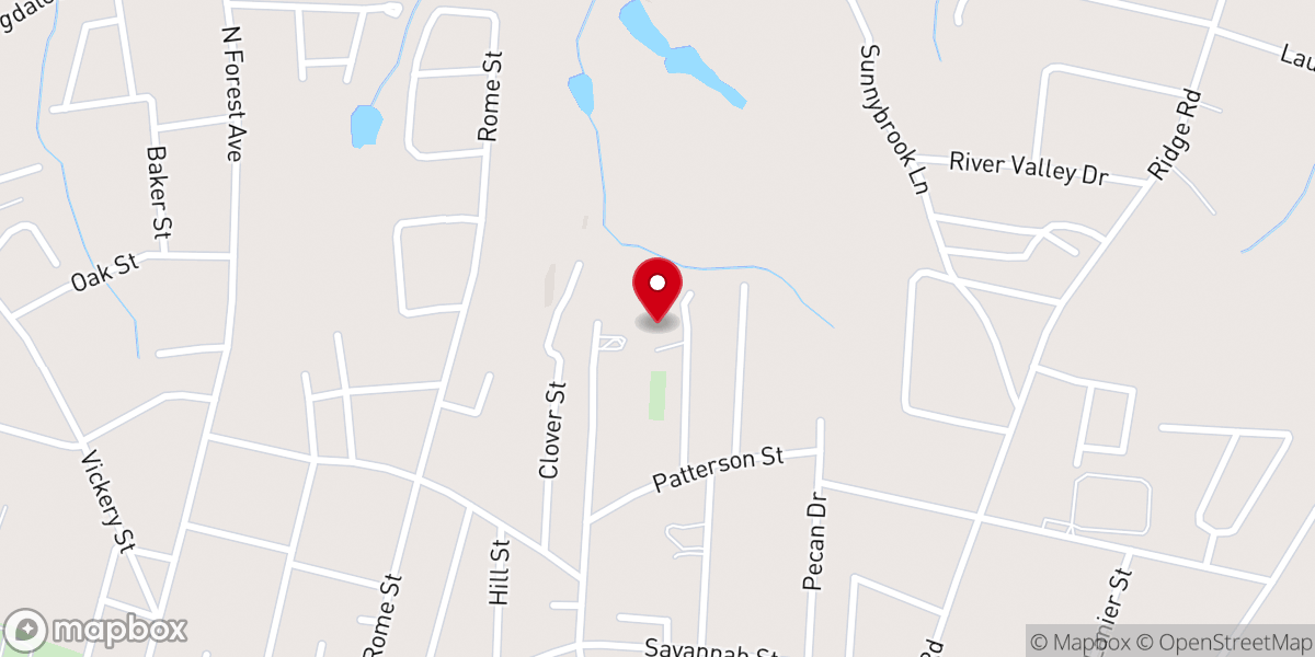 Map showing location of Sanders Grove Baptist church