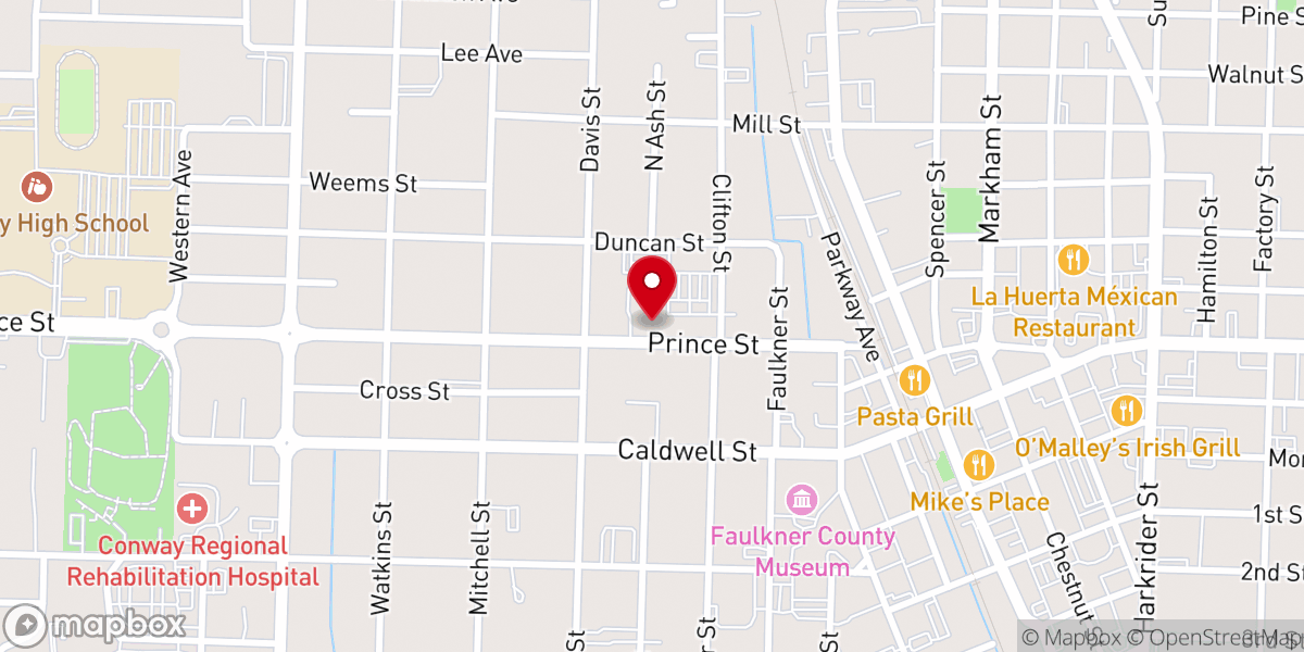 Map showing location of The First United Methodist Church Early Childhood Center