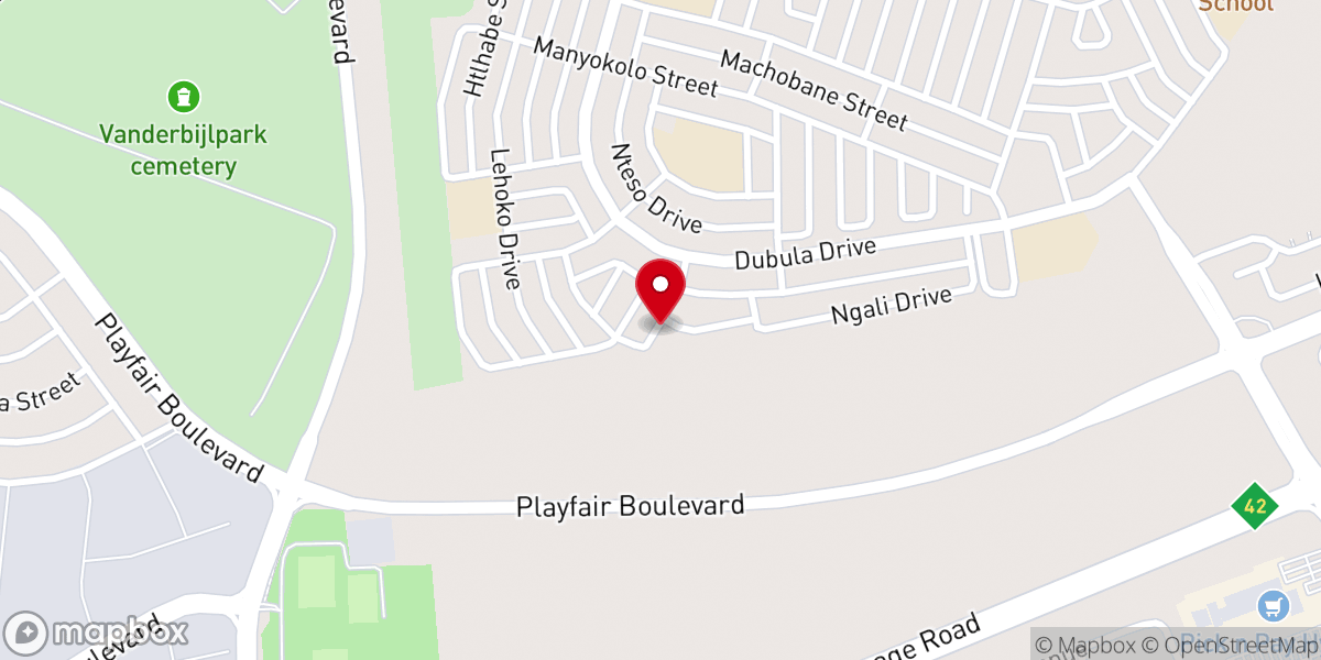 Map showing location of St. Stephens Methodist Church Sharpeville