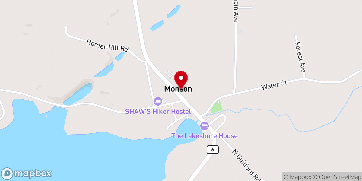 Map showing location of Monson Community Church