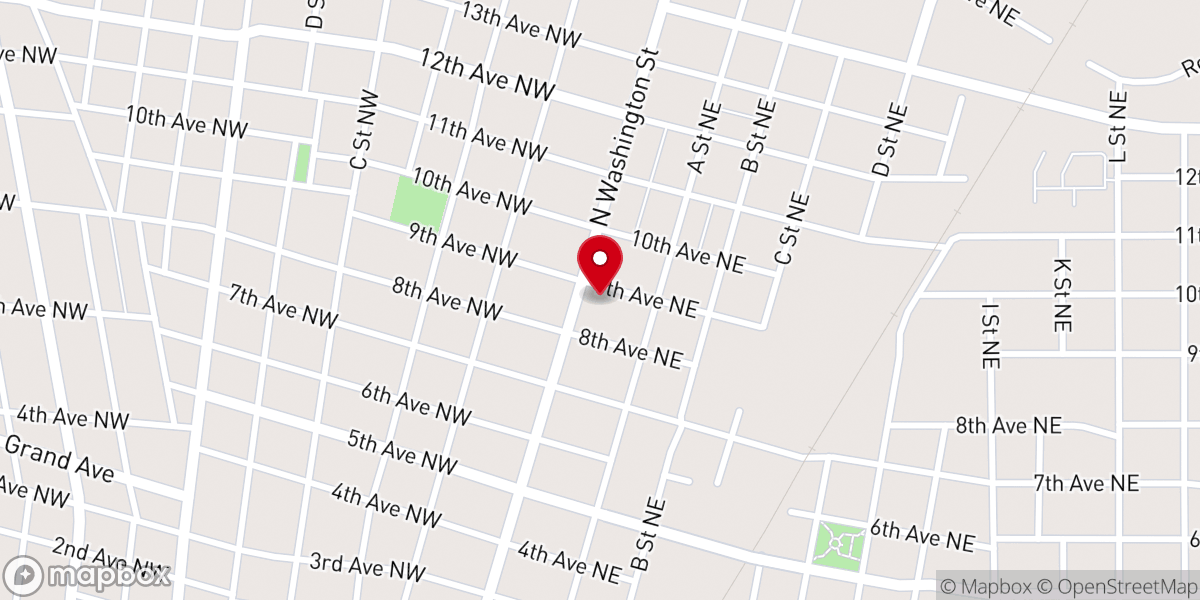 Map showing location of Ardmore Indian Baptist Church