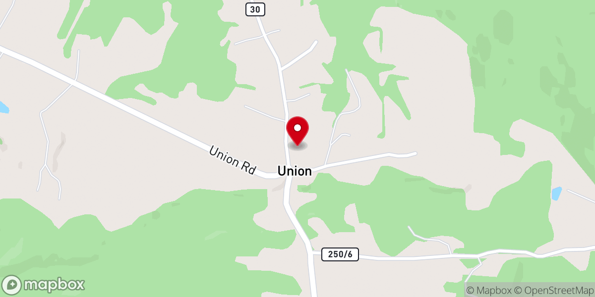 Map showing location of Union Community Building