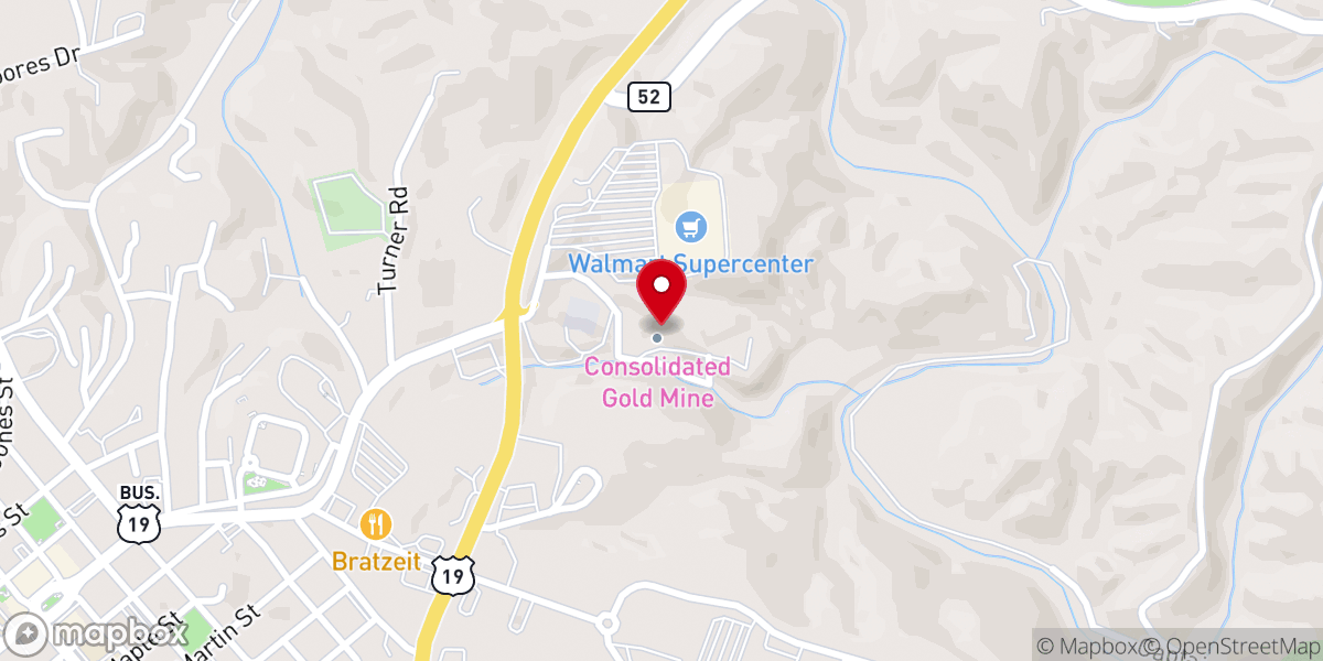Map showing location of Consolidated Gold Mine