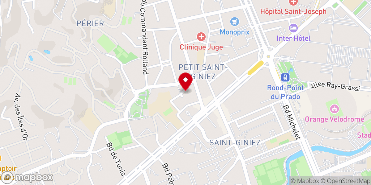 Map showing location of Paroisse Saint Giniez