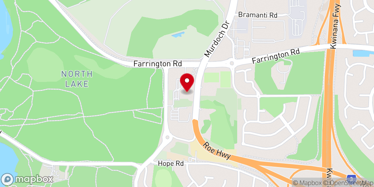 Map showing location of Lakeside Baptist Church