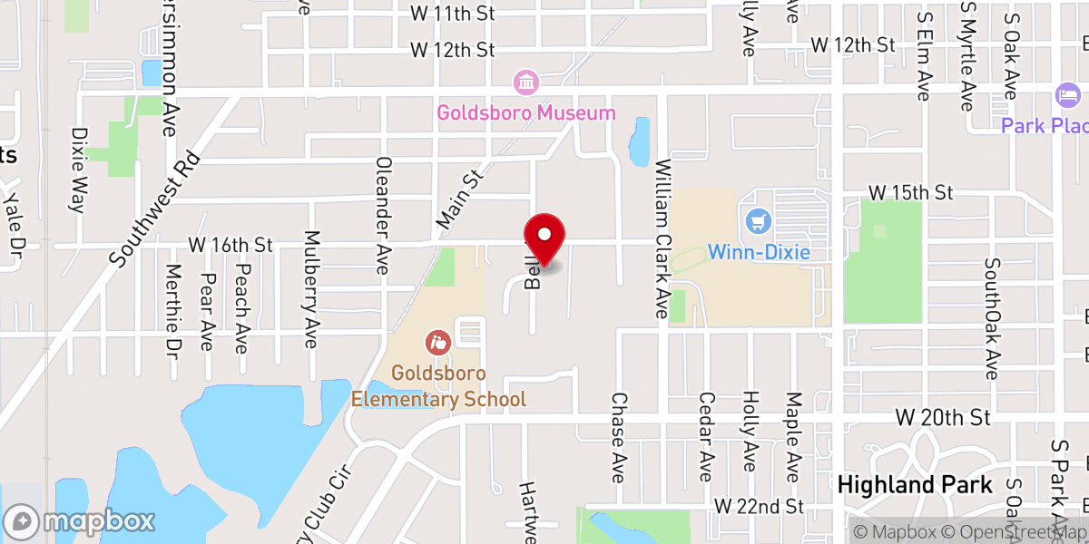 Map showing location of Christian Fellowship Baptist