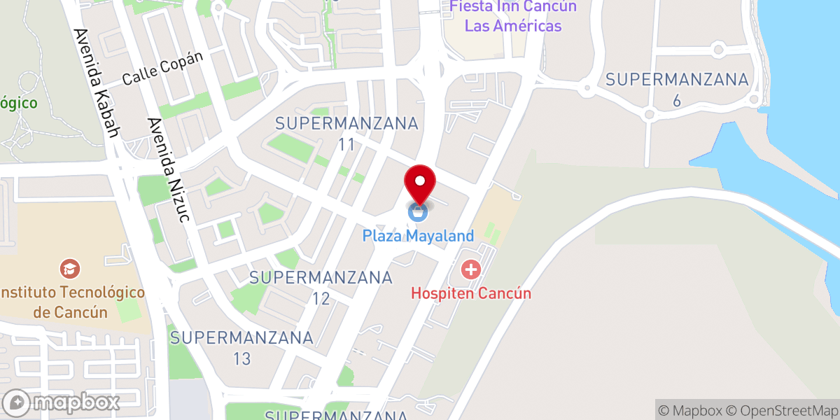 Map showing location of Nueva Generación Internacional Cancún