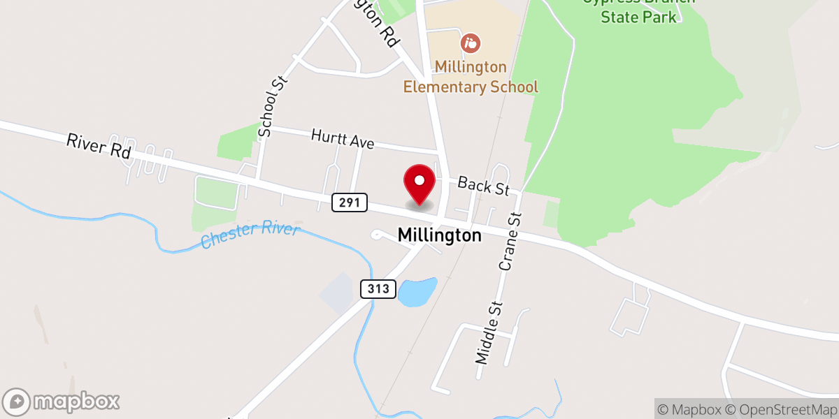 Map showing location of Asbury United Methodist Church
