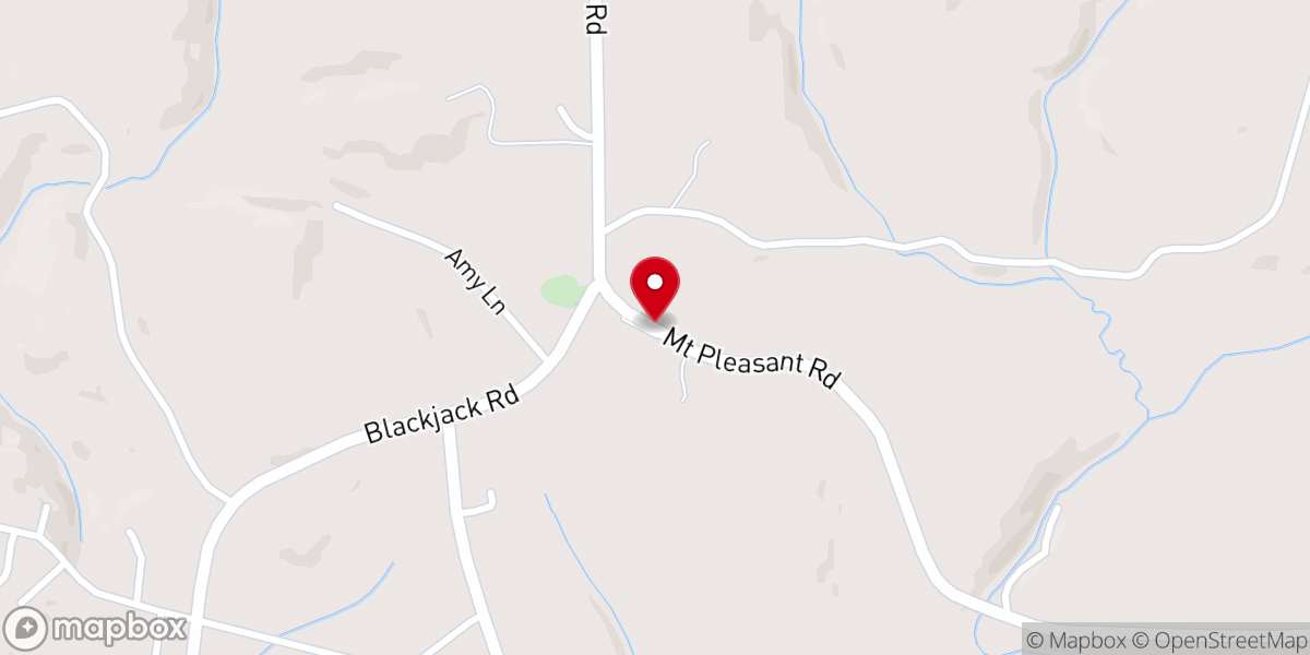 Map showing location of Mt Pleasant Baptist church
