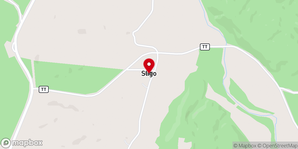 Map showing location of Sligo United Methodist church