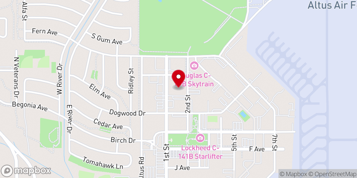 Map showing location of Military & Family Readiness Center