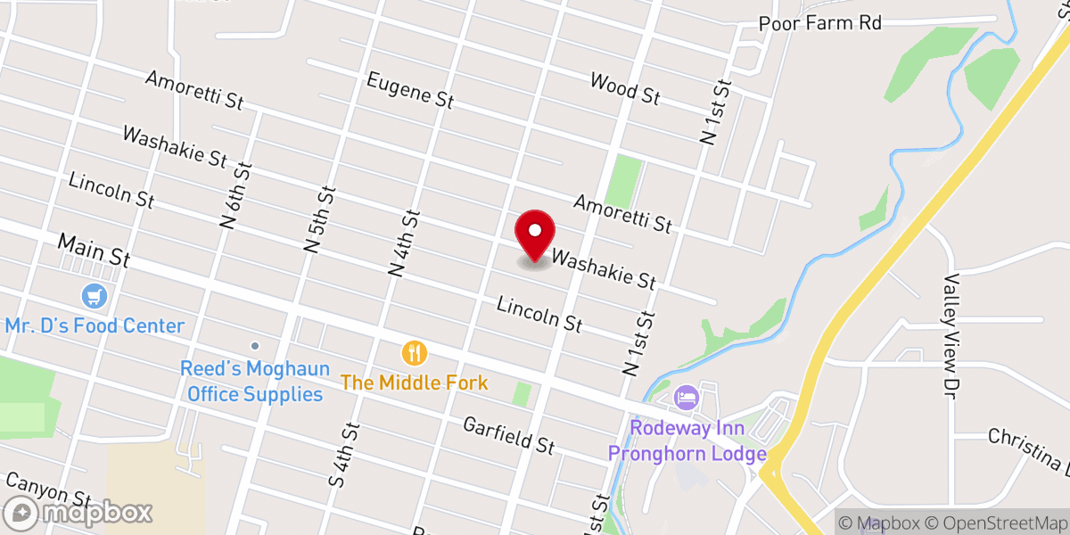 Map showing location of United Methodist Thrift Shop