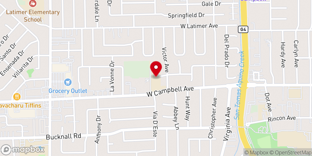 Map showing location of Campbell Christian Schools