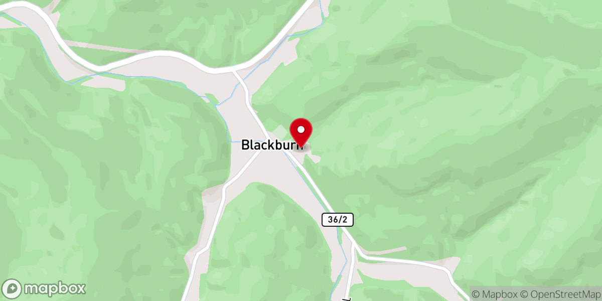 Map showing location of Blackburn EUB Church