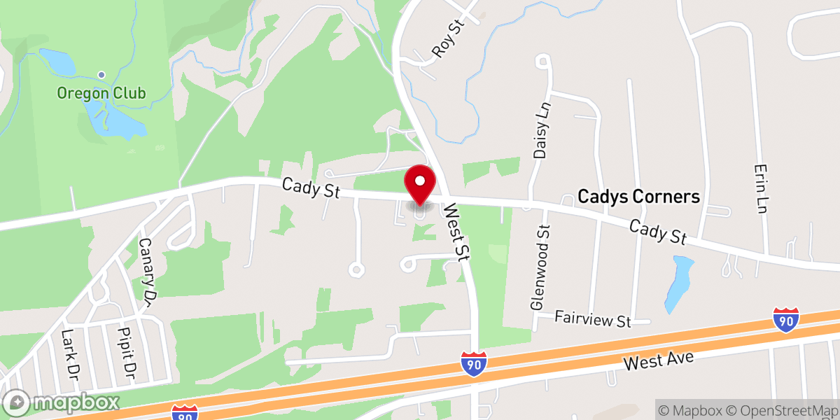 Map showing location of Open Door Cafe
