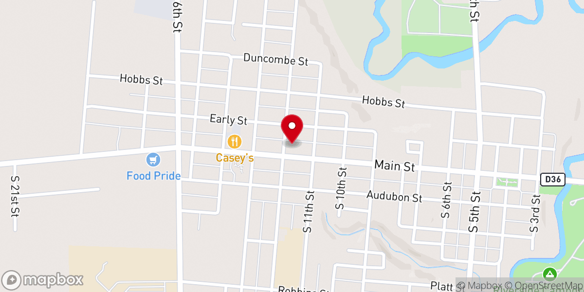 Map showing location of First Baptist Church