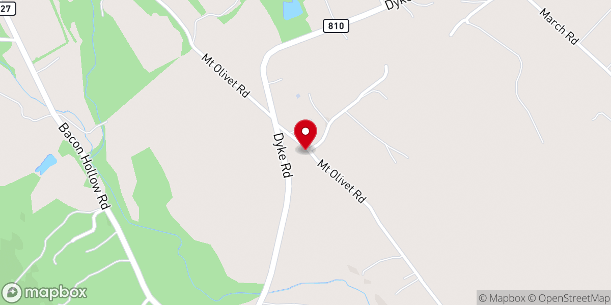 Map showing location of Mount Olivet Church