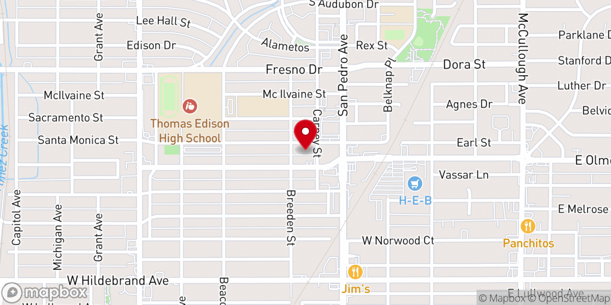 Map showing location of Spanish Pentecostal Church