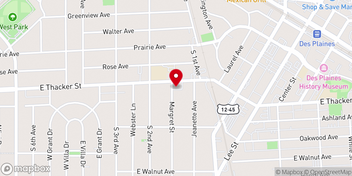 Map showing location of CSI Christ Church of Chicago, Des Plaines