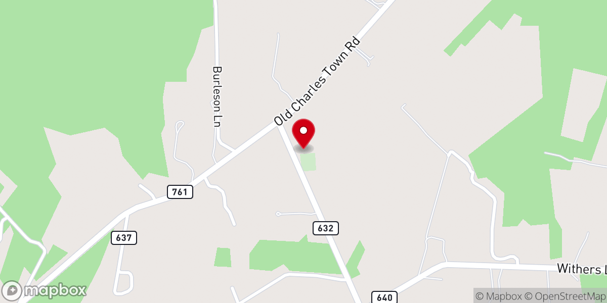 Map showing location of Stones Chapel
