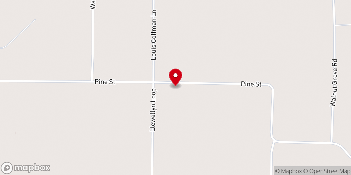 Map showing location of Walnut Grove Freewill Baptist Church