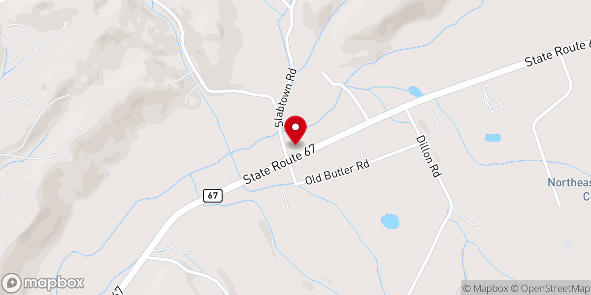 Map showing location of Bethany Baptist Church