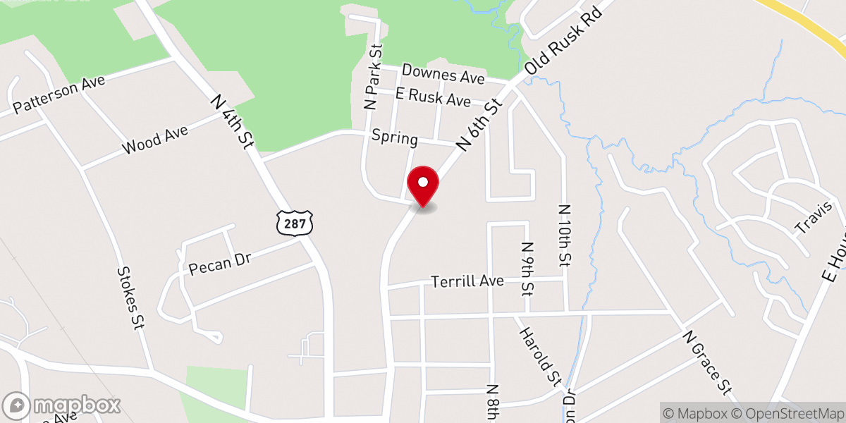 Map showing location of Bethel Missionary Baptist Church