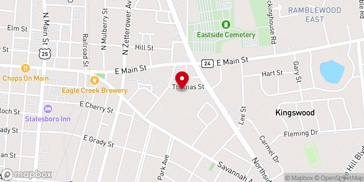 Map showing location of New Sandridge Church