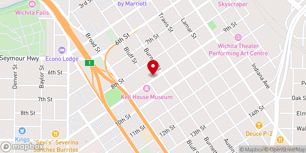 Map showing location of First Baptist Church