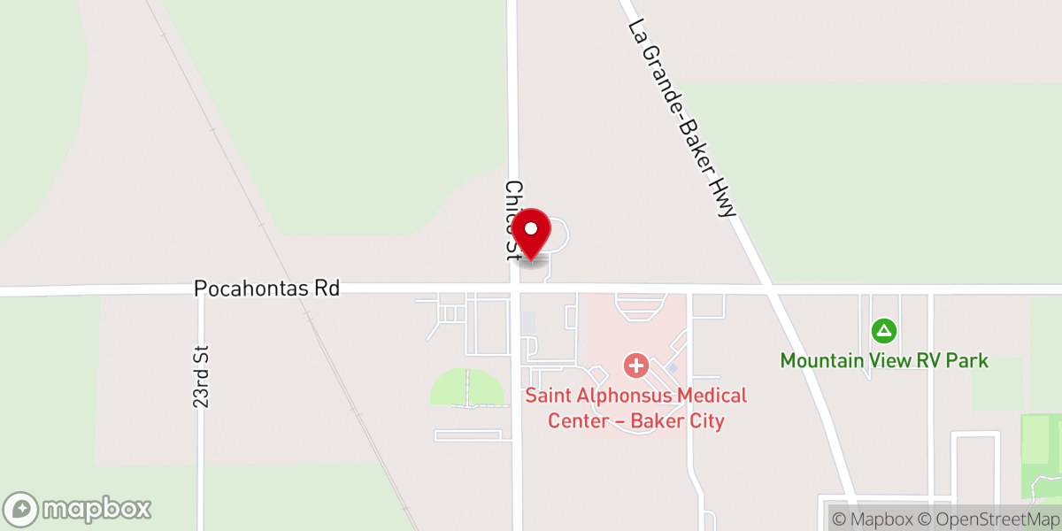 Map showing location of Baker City Seventh-Day Adventist Church