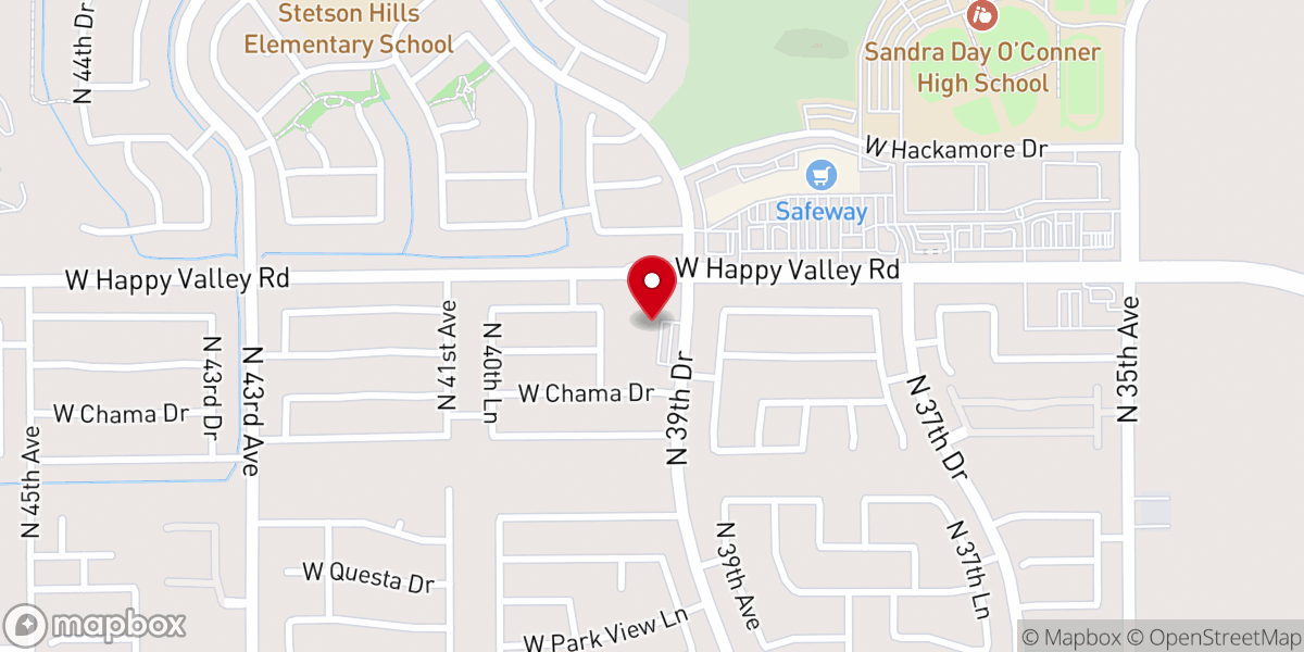 Map showing location of Foothills Christian Church