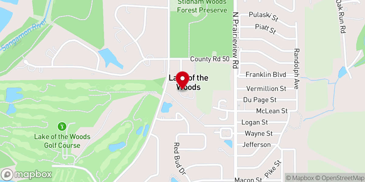 Map showing location of Mahomet Christian Church