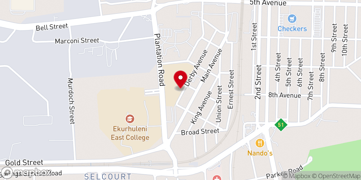 Map showing location of Our Lady of Mercy Catholic Church