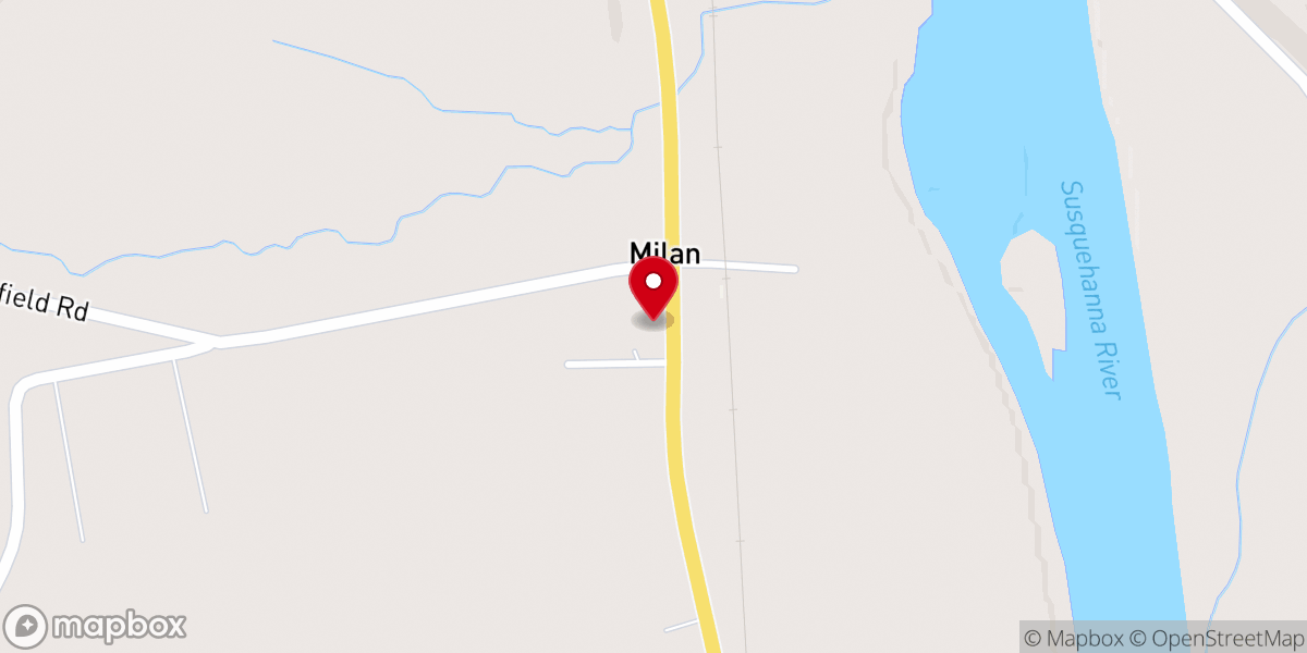 Map showing location of Milan United Methodist Church