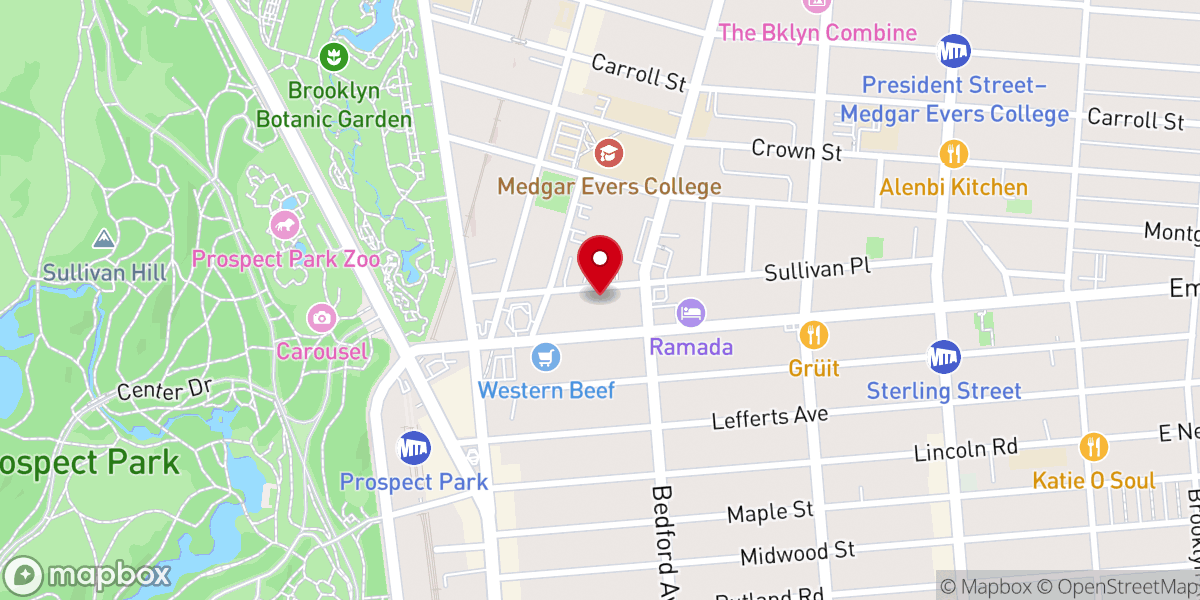 Map showing location of Ec'Clesia Ministries Worship Center