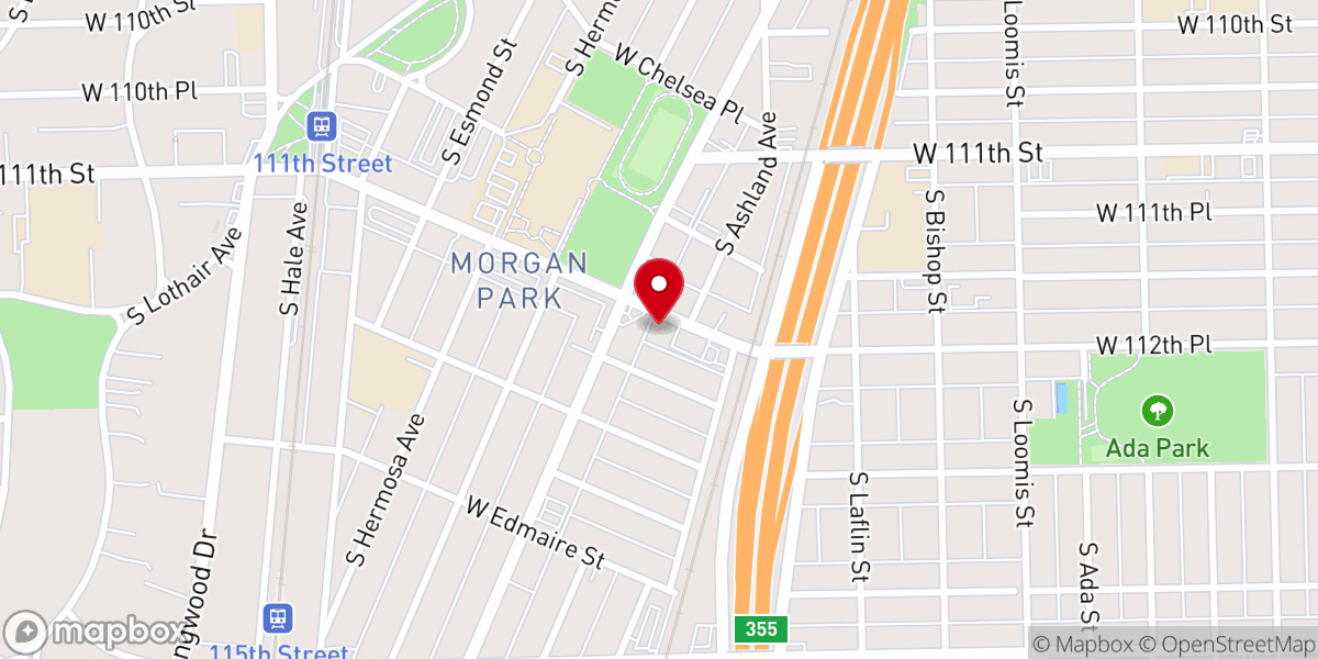 Map showing location of Morgan Park Pentecostal Church