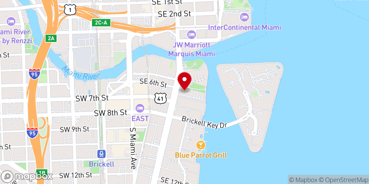 Map showing location of First Miami Presbyterian Church