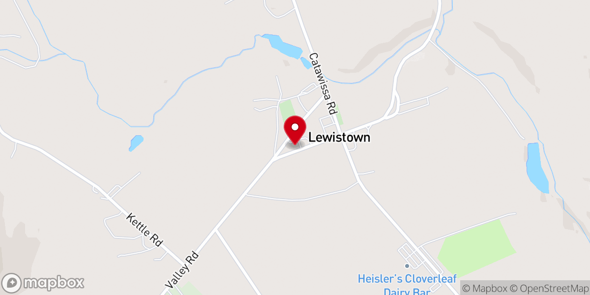 Map showing location of Zion Church Lewistown Valley