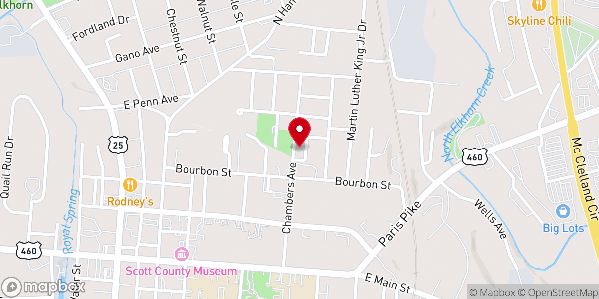 Map showing location of Perfecting Praise Center
