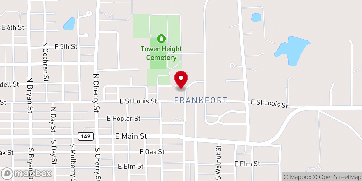 Map showing location of Trinity United Methodist Church