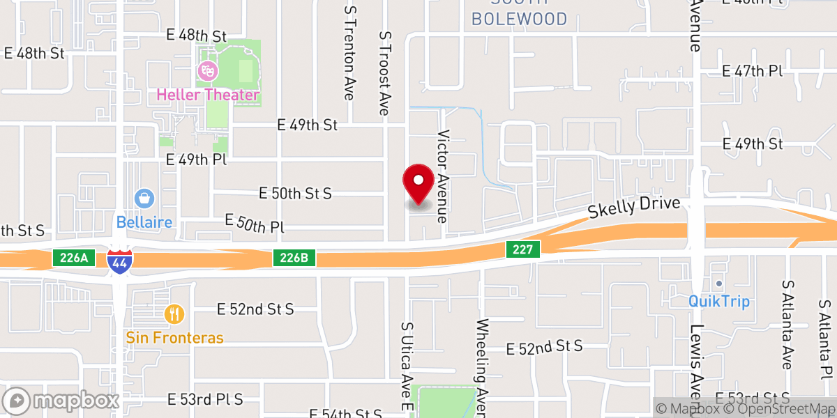 Map showing location of Assembly of God Bellaire Church