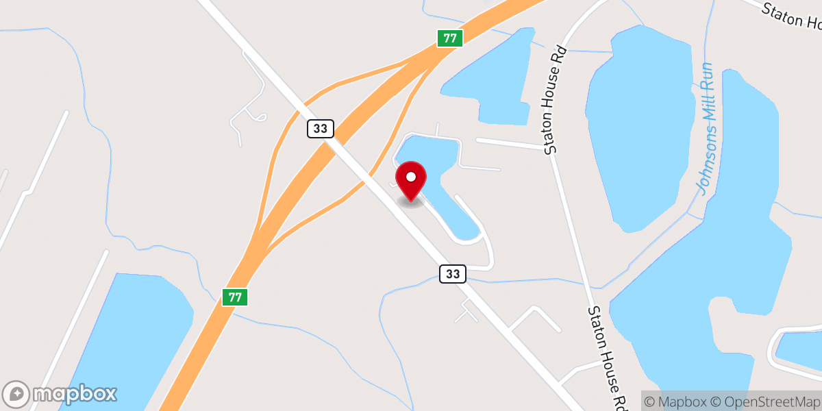 Map showing location of Brown's Chapel Holiness Church