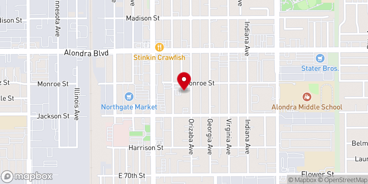 Map showing location of Clearwater Christian Center
